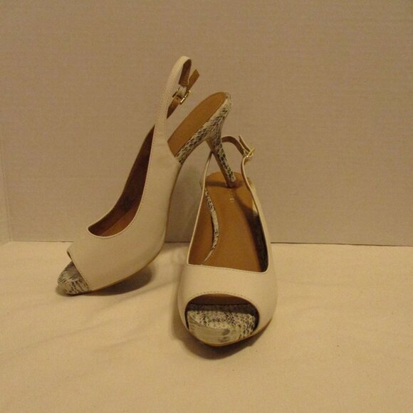 Calvin Klein Ginny Woman Size 7 Gray White Black Business High Heel Shoes - Picture 12 of 13